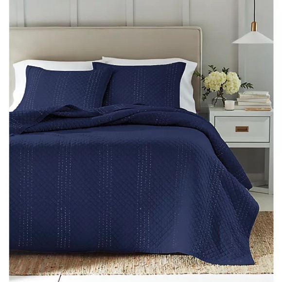Bedding Nwot Everhome Mabel 3piece Fullqueen Quilt Set In Maritime